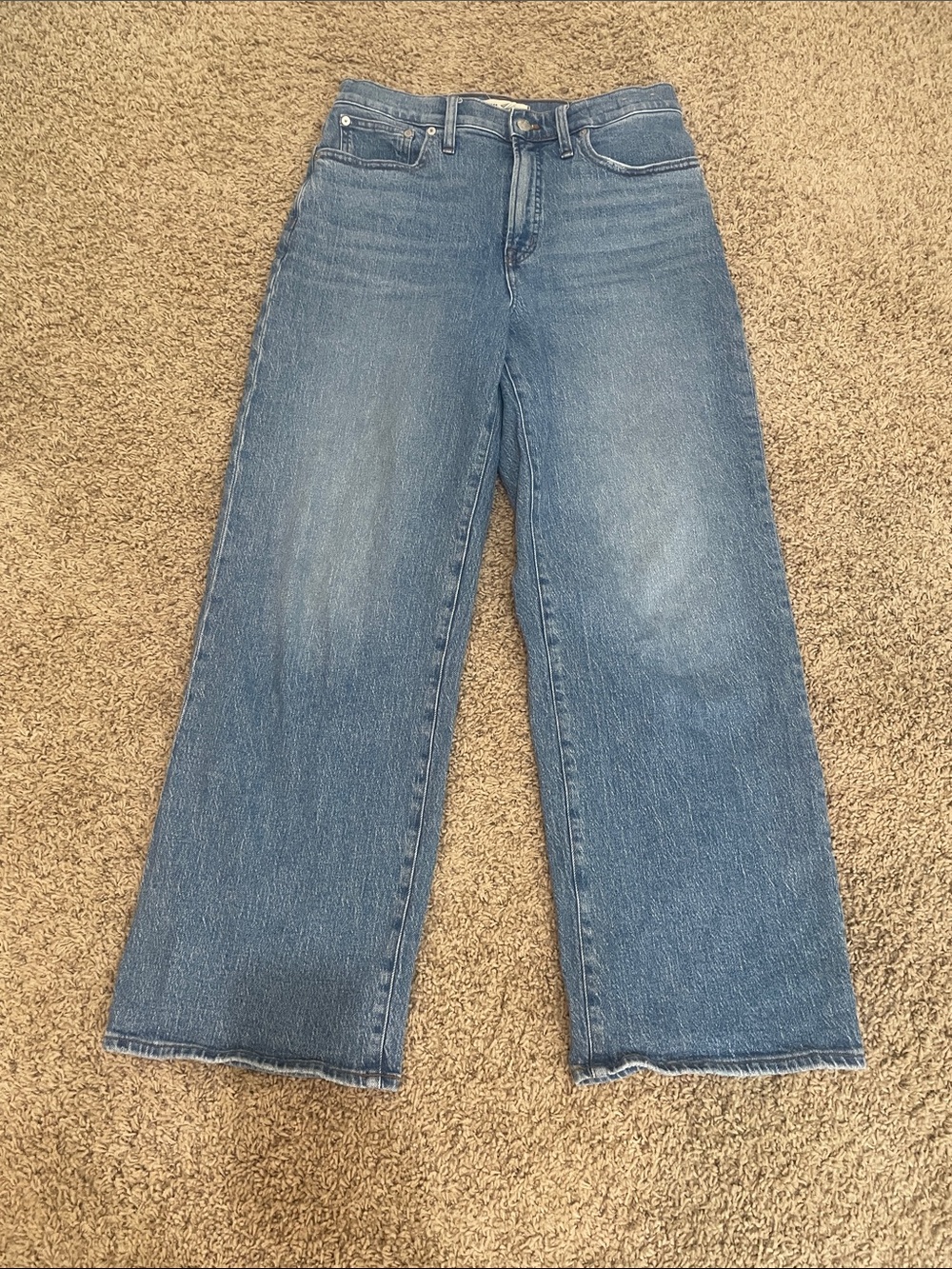 Madewell The Perfect Vintage Wide-Leg Jeans in Medium Blue Wash